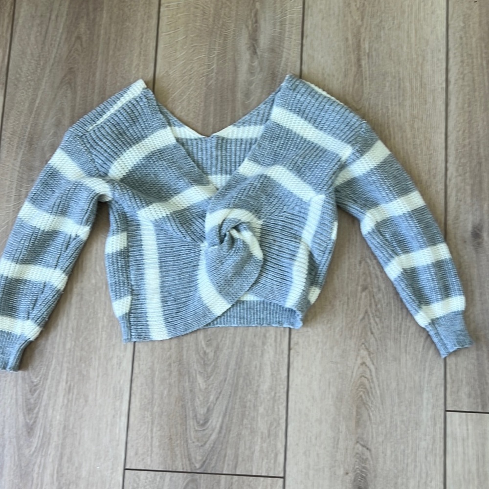 Gray and white shein sweater